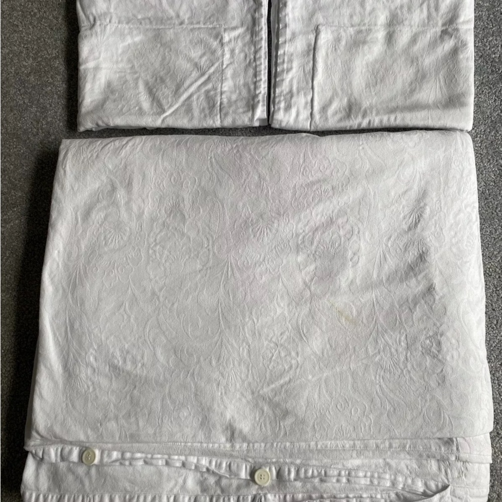 KING Duvet Cover & 2 Shams pillow covers Set Cotton White By Whitney Street - Picture 2 of 5